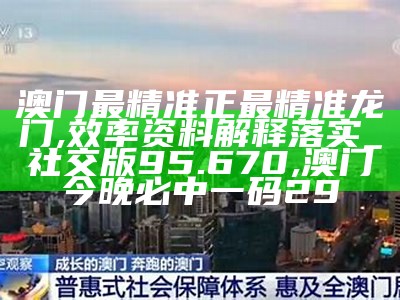 澳门最精准正最精准龙门,效率资料解释落实_社交版95.670, 澳门今晚必中一码29