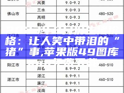 2023年8-9月份的生猪价格：那些你不知道的“猪”事, 2023澳门马今晚开奖结果是什么