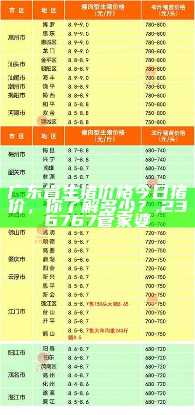 广东生猪价格：最新“猪”事，你了解多少？, 2022澳门开奖历史记录