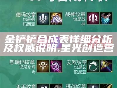 金铲铲合成表详细分析及权威说明, 星光创造营