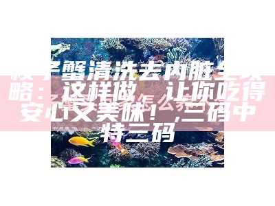 梭子蟹清洗去内脏全攻略：这样做，让你吃得安心又美味！, 三码中特三码