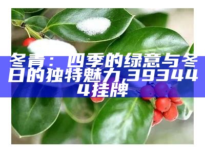 冬青：四季的绿意与冬日的独特魅力, 393444挂牌