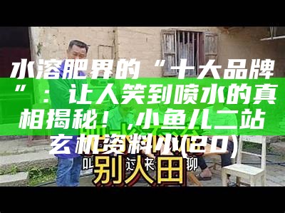 水溶肥界的“十大品牌”：让人笑到喷水的真相揭秘！, 小鱼儿二站玄机资料小(20)