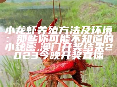 养殖小龙虾，其实也没那么难！, 澳门资料大全正版资料查询202