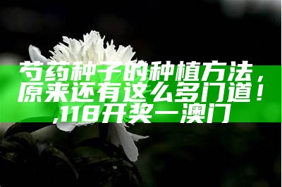 芍药种子的种植方法，原来还有这么多门道！, 118开奖一澳门