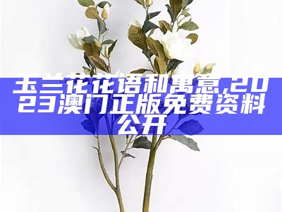 玉兰花花语和寓意, 马会传真~澳门