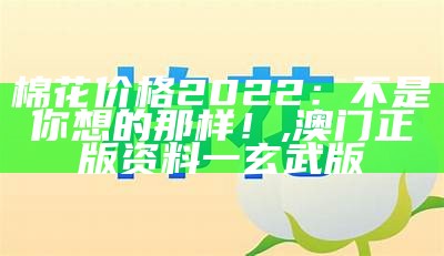 棉花价格2022：不是你想的那样！, 澳门正版资料一玄武版