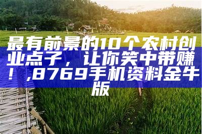 农村创业项目排行榜，让乡村焕发新活力！, 澳门资料大全正版资料查询