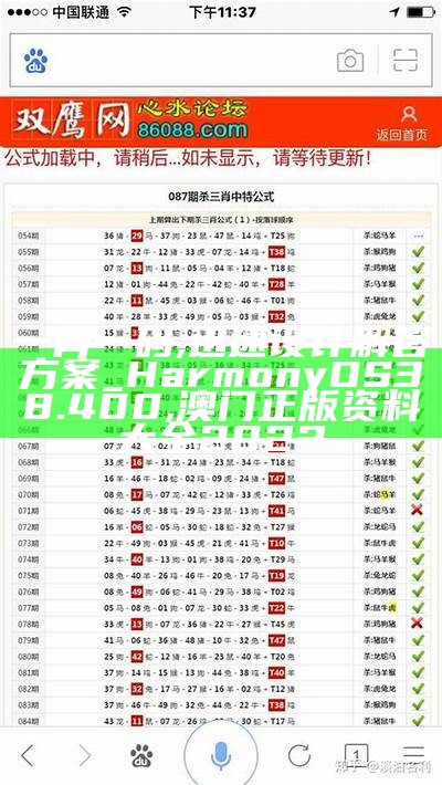 一肖一码,迅速设计解答方案_HarmonyOS38.400, 澳门正版资料大全2022