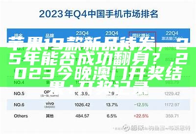 苹果19款新品待发，25年能否成功翻身？, 2023今晚澳门开奖结果+开奖记录