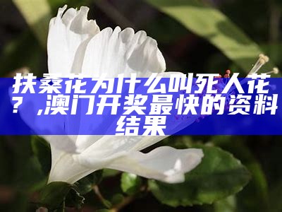 扶桑花为什么叫死人花？, 澳门开奖最快的资料结果