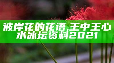 彼岸花的花语, 王中王心水冰坛资料2021