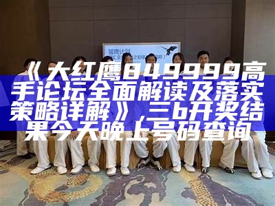 《大红鹰849999高手论坛全面解读及落实策略详解》, 三b开奖结果今天晚上号码查询