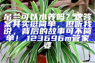 吊兰可以水养吗？这答案其实挺简单，但听我说，背后的故事可不简单！, 123696m管家婆