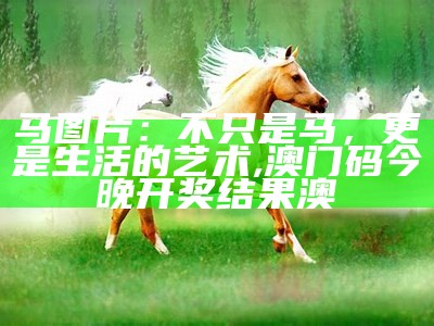 马图片：不只是马，更是生活的艺术, 澳门码今晚开奖结果澳