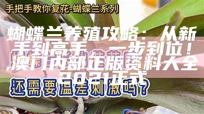 蝴蝶兰养殖攻略：从新手到高手，一步到位！, 澳门内部正版资料大全2021正式