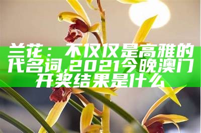 兰花：不仅仅是高雅的代名词, 2021今晚澳门开奖结果是什么