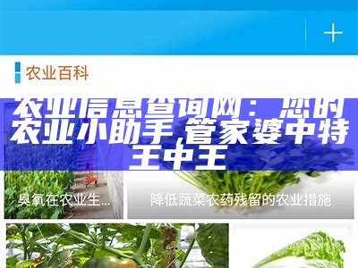 农业信息查询网：您的农业小助手, 管家婆中特王中王