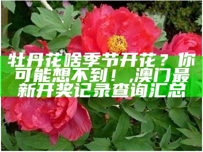 牡丹花啥季节开花？你可能想不到！, 跑狗网5043论坛资料